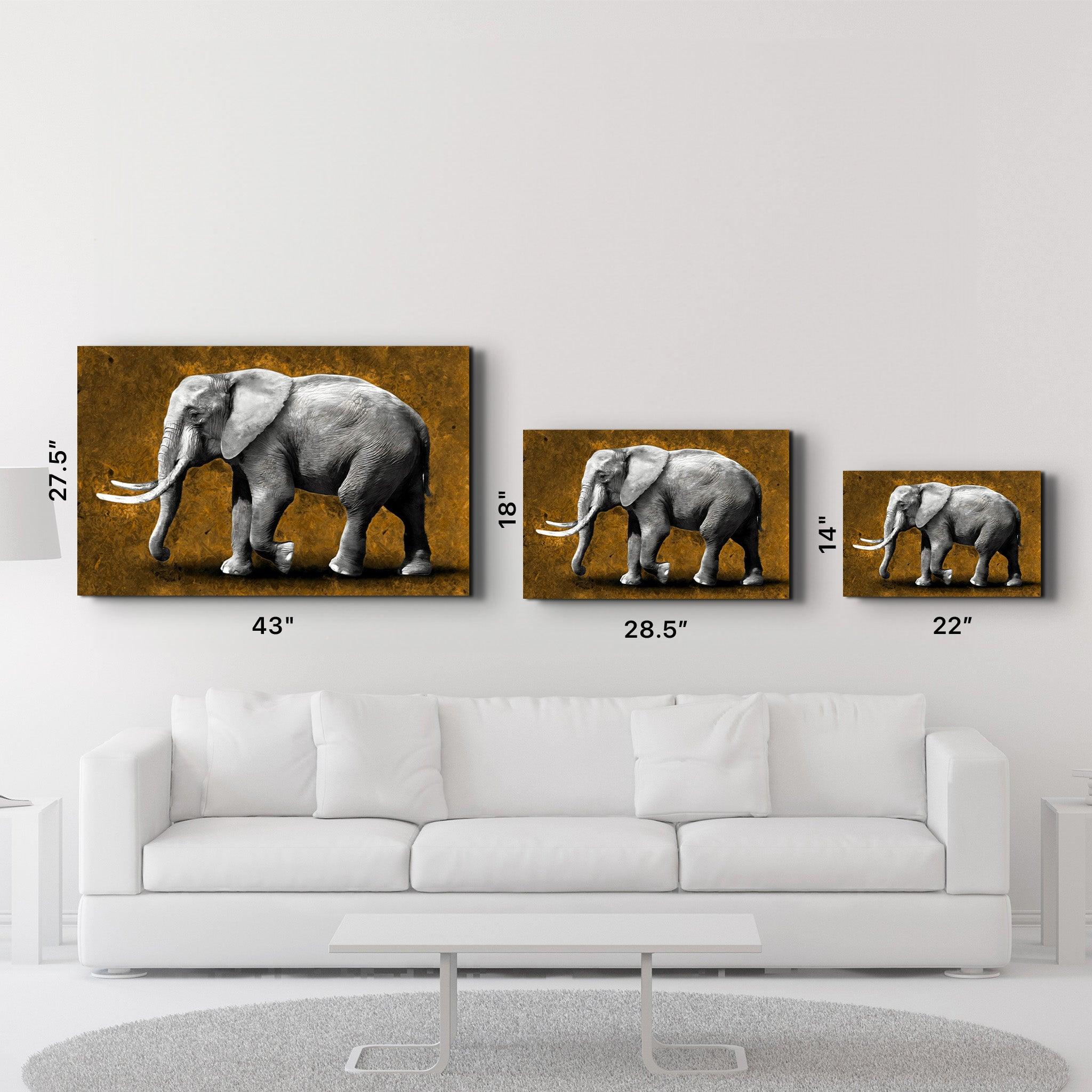 Elephant Brown | Glass Wall Art - ArtDesigna Glass Printing Wall Art