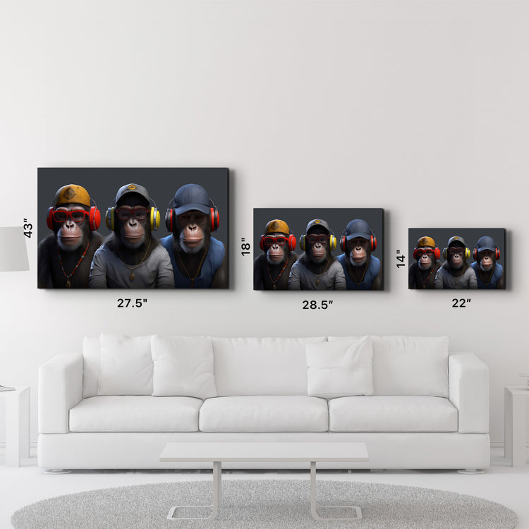 ・"3 monkeys"・Glass Wall Art - ArtDesigna Glass Printing Wall Art