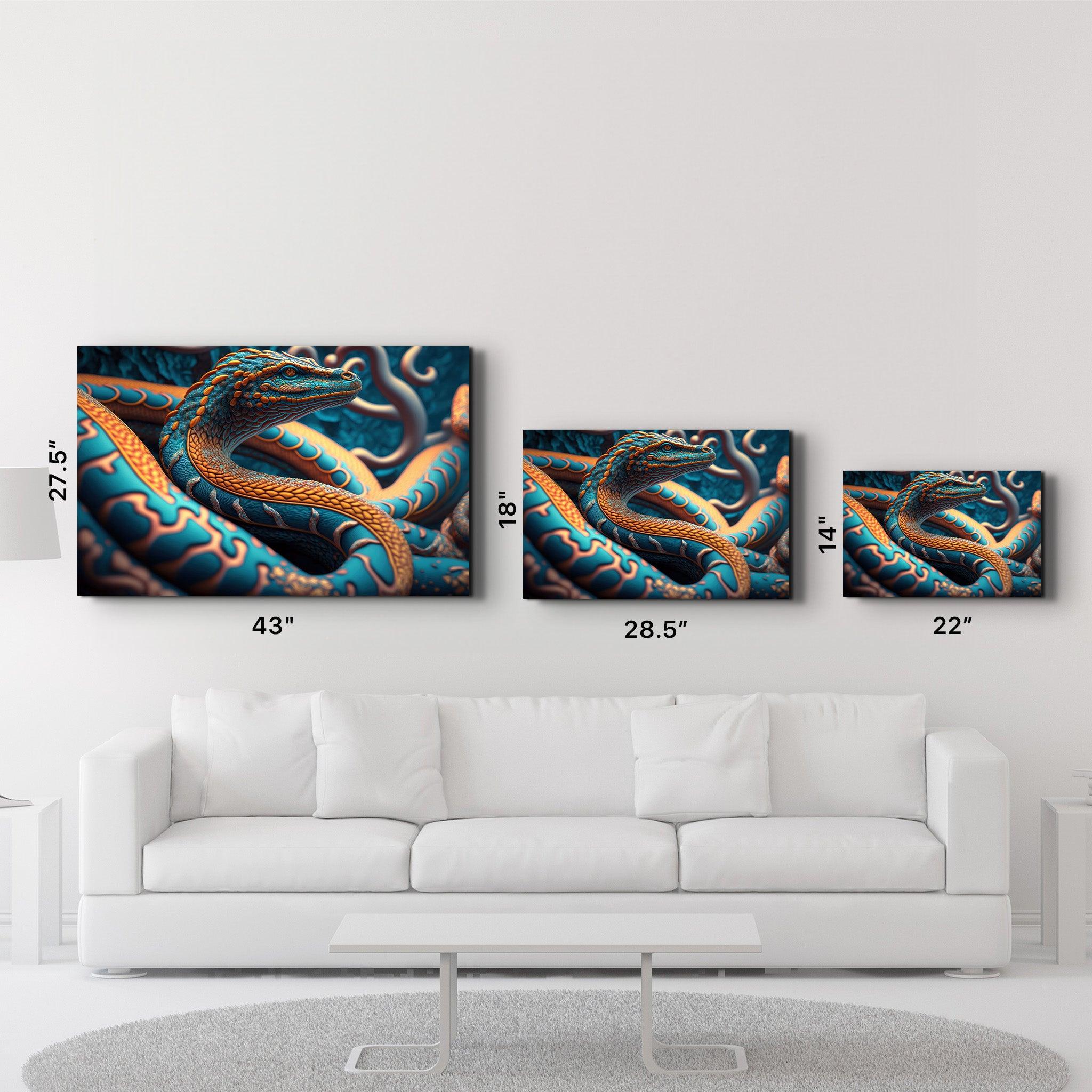 Snake Dragon | Secret World Collection Glass Wall Art - ArtDesigna Glass Printing Wall Art