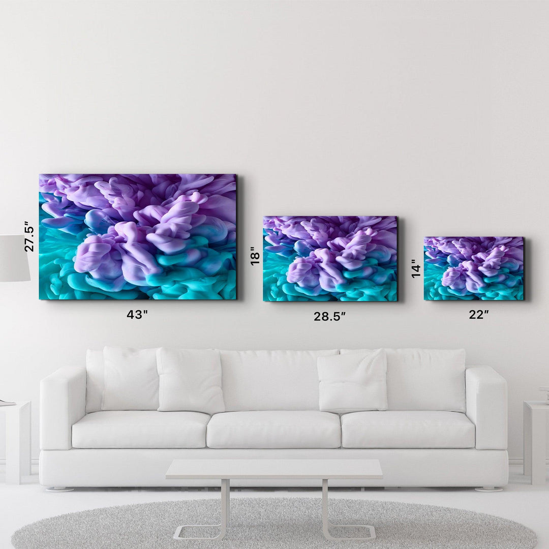 ・"Purple and Blue Smokes"・Glass Wall Art - ArtDesigna Glass Printing Wall Art