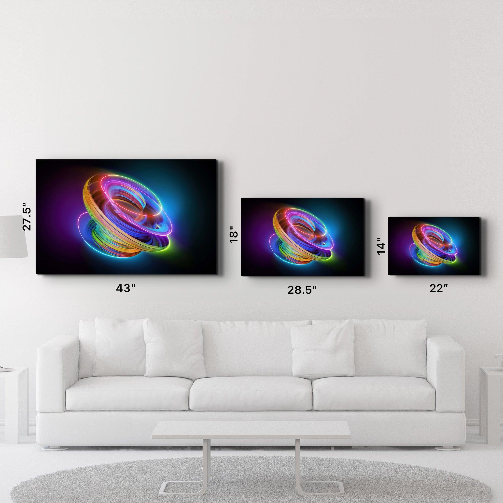 Neon Lines 2 | Glass Wall Art - Artdesigna