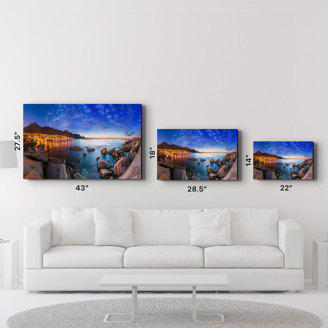 ・"Cape Town's Table Mountain, Lions head & Twelve Apostles"・Glass Wall Art - ArtDesigna Glass Printing Wall Art