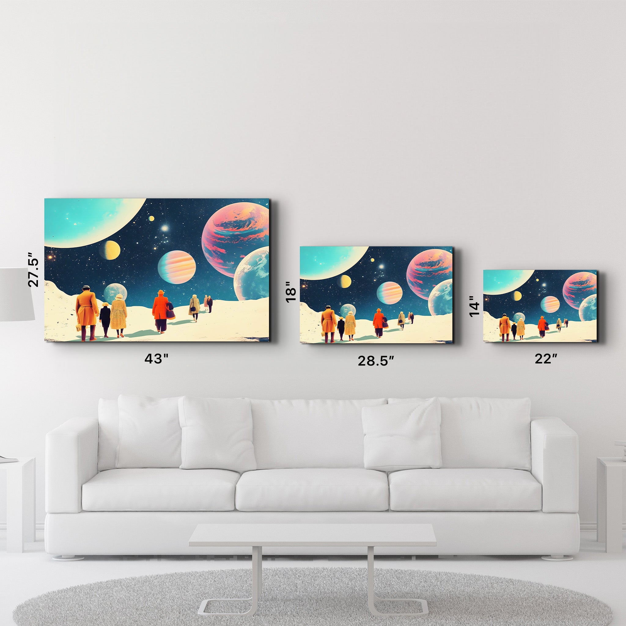 Walking in the Space in 70s - Glass Wall Art - Artdesigna