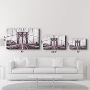 Brooklyn Bridge Retro Bronze | Glass Wall Art - Artdesigna