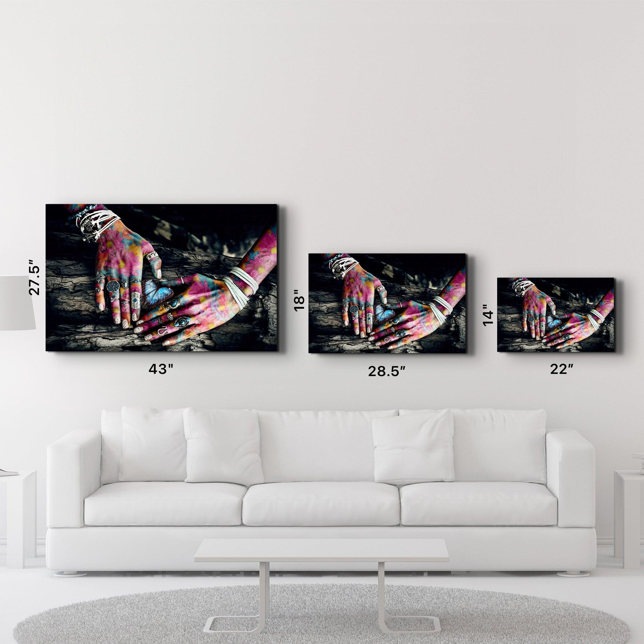 Spiritual Hands | Glass Wall Art - Artdesigna