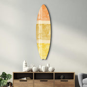 Golden Horizon Abstract | Surfboard Glass Wall Art