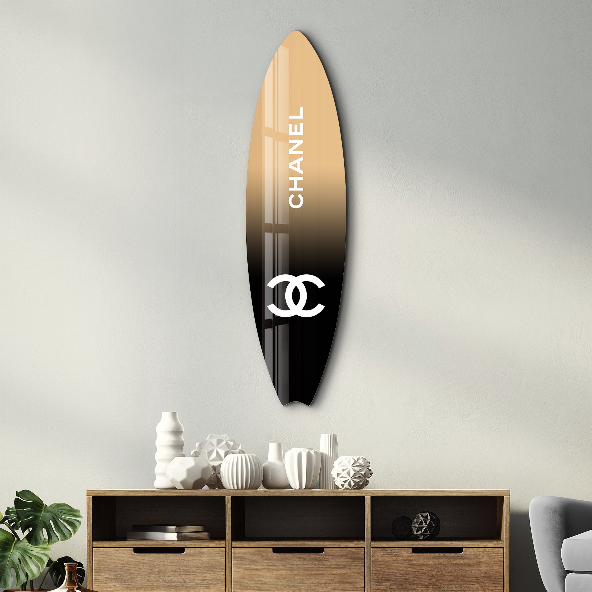 Iconic CC | Surfboard Glass Wall Art
