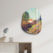 Artdesigna Cottage Bloom amorphous glass wall art featuring floral design in a 20x25 inch decorative piece.