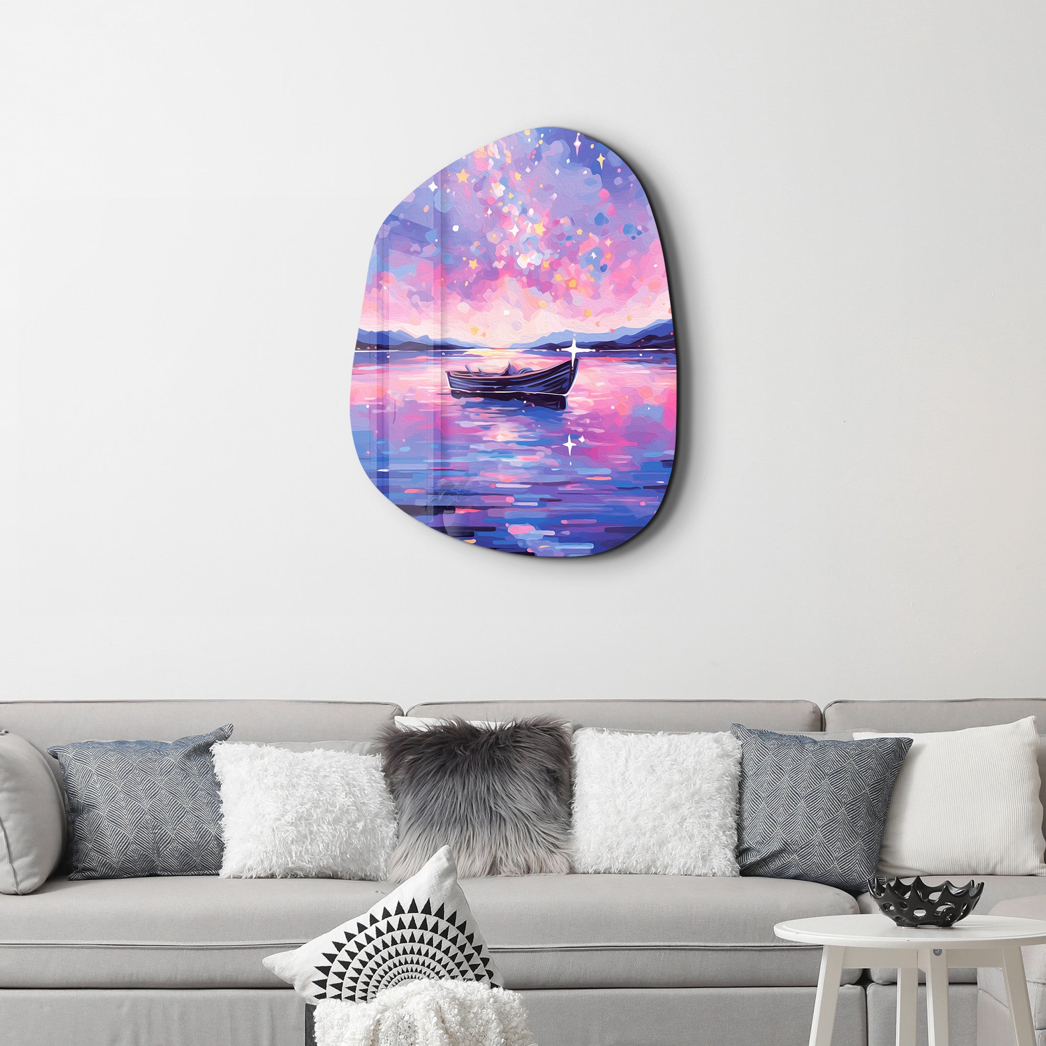 Dreamy Nightfall – Amorphous Glass Wall Art