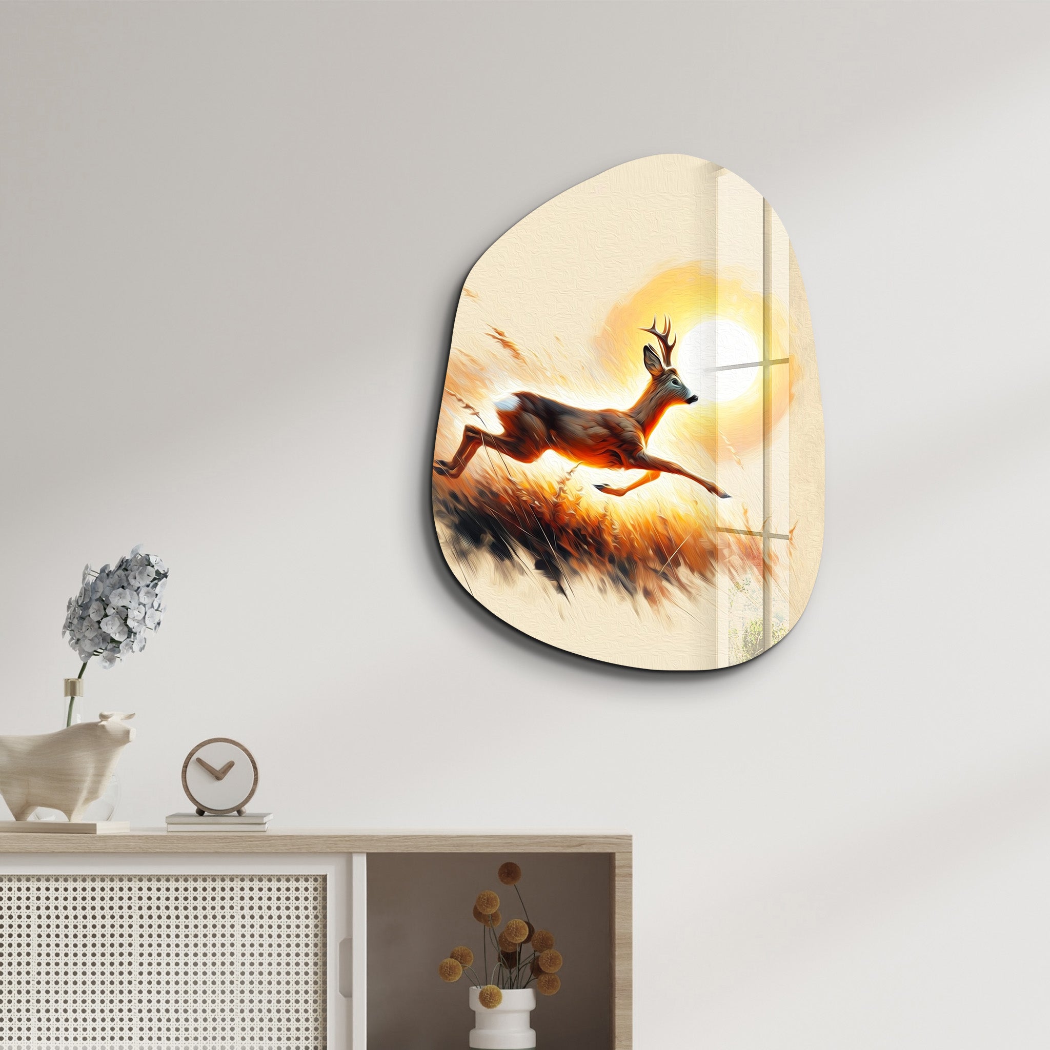 Golden Escape – Amorphous Glass Wall Art