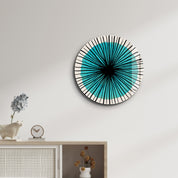 Blue Burst – Round Glass Wall Art