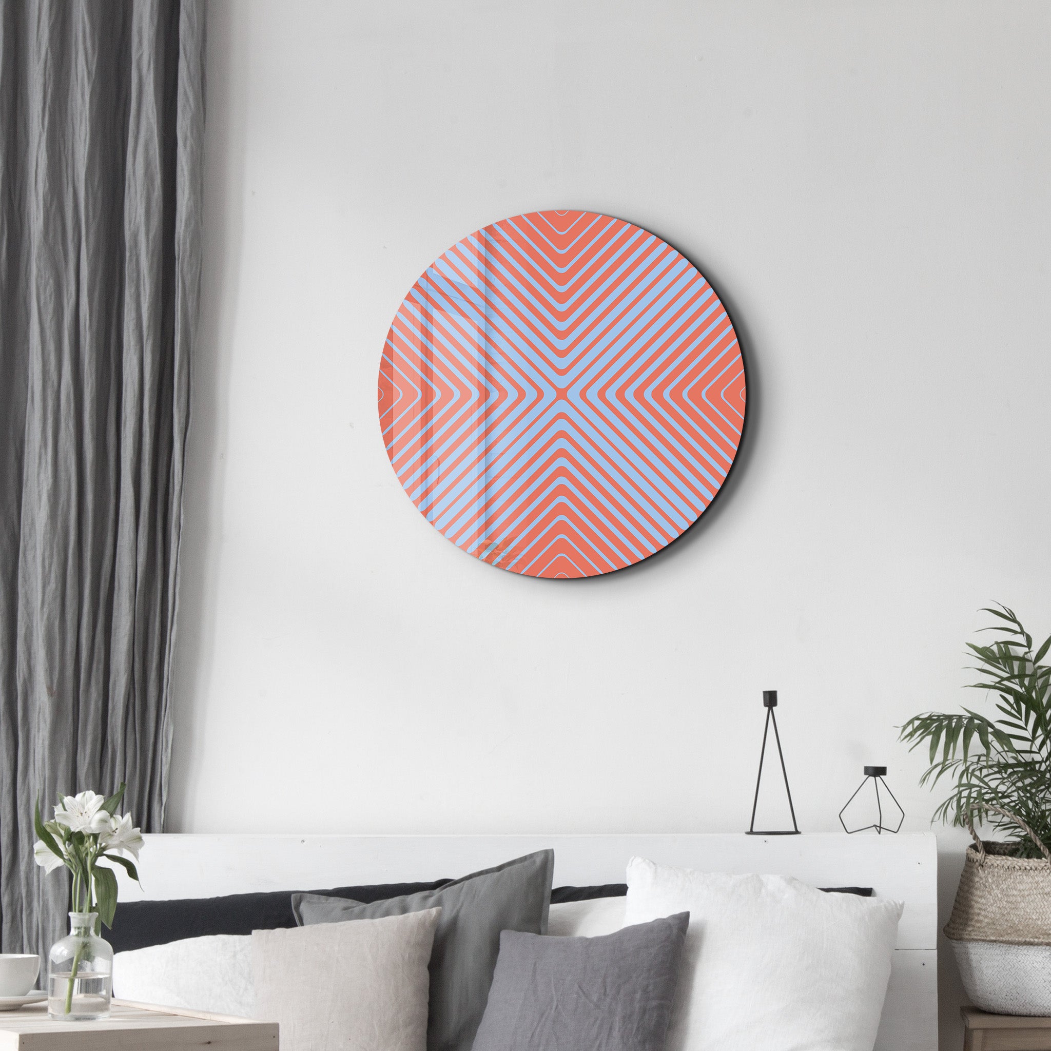 Blue Crush – Round Glass Wall Art