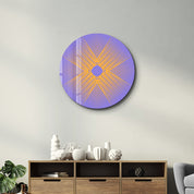 Electric Bloom – Round Glass Wall Art
