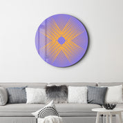 Electric Bloom – Round Glass Wall Art
