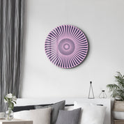 Lavender Burst – Round Glass Wall Art