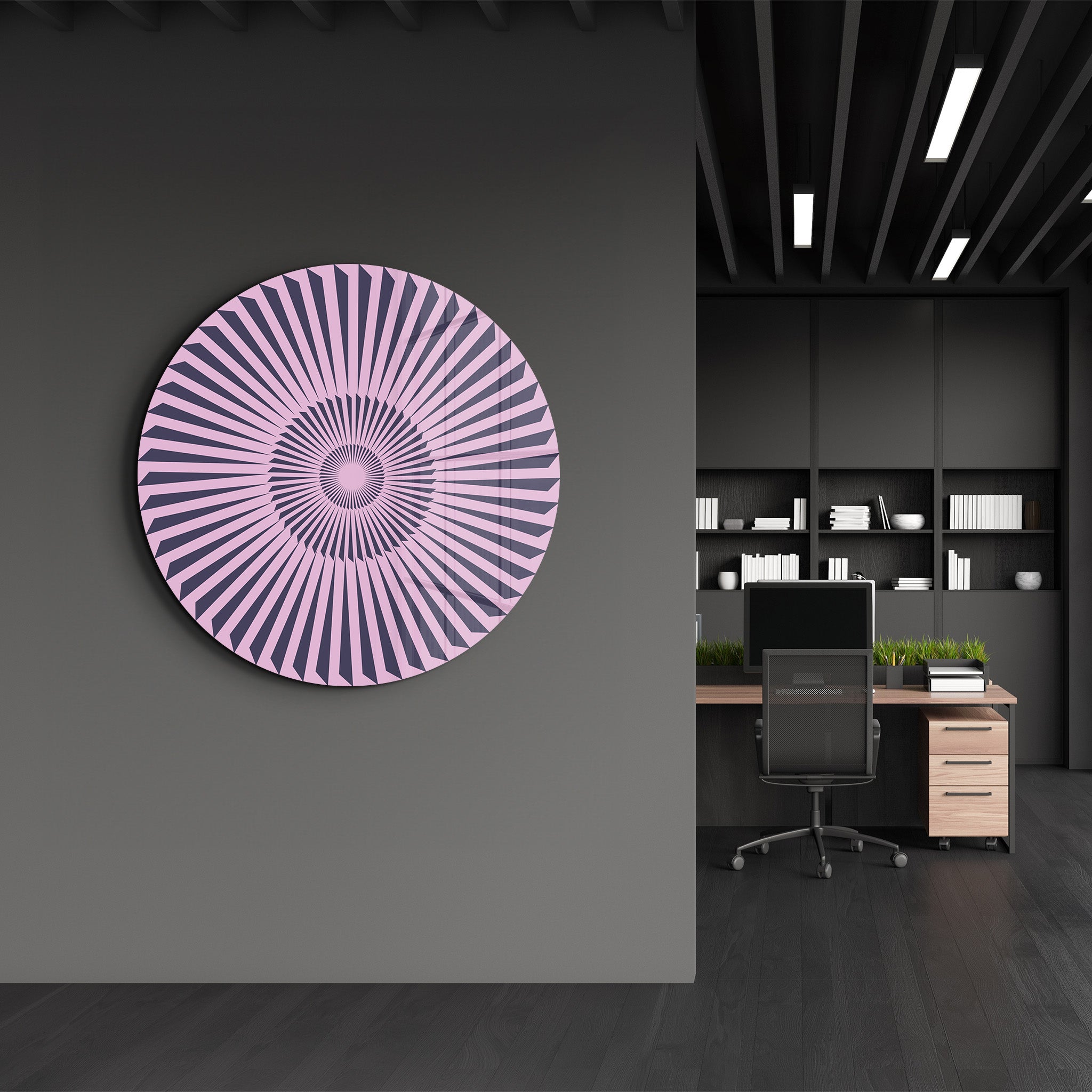 Lavender Burst – Round Glass Wall Art