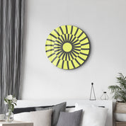 Lemon Pulse – Round Glass Wall Art