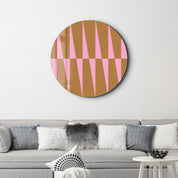 Pink Canyon – Round Glass Wall Art
