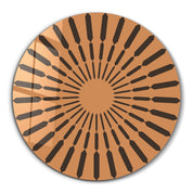 Terracotta Burst – Round Glass Wall Art