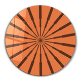 Terracotta Radiance – Round Glass Wall Art