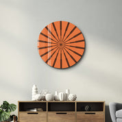 Terracotta Radiance – Round Glass Wall Art