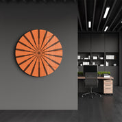 Terracotta Radiance – Round Glass Wall Art