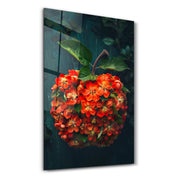 Apple Flowers - Contemporary Glass Wall Art - Artdesigna