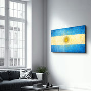 Argentina Flag Splash - Glass Wall Art