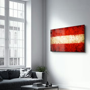 Austria Flag Splash - Glass Wall Art