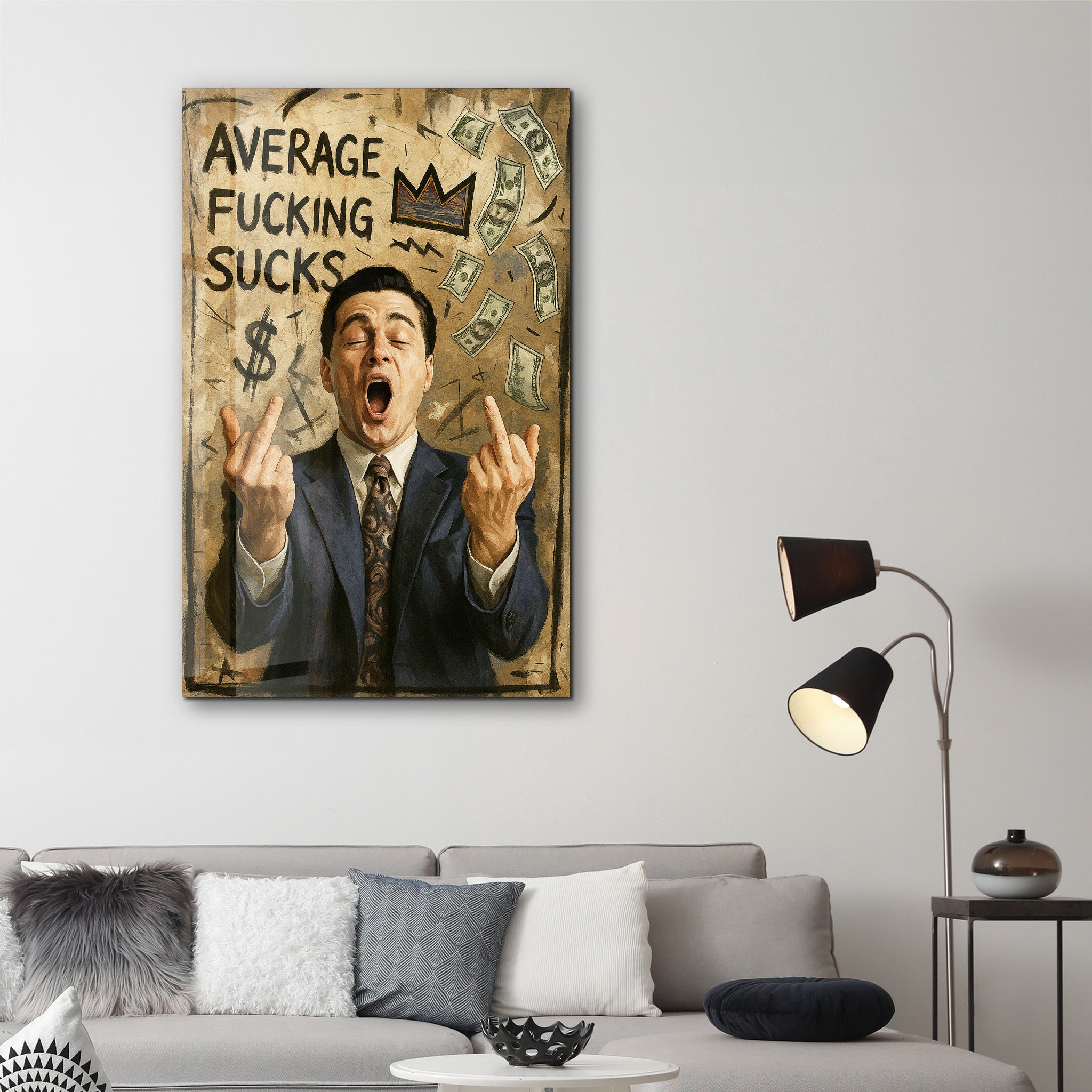 Average F*cking Sucks - Power Hustler Glass Wall Art