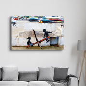Banksy - Let the Children Play - Glass Wall Art - Artdesigna