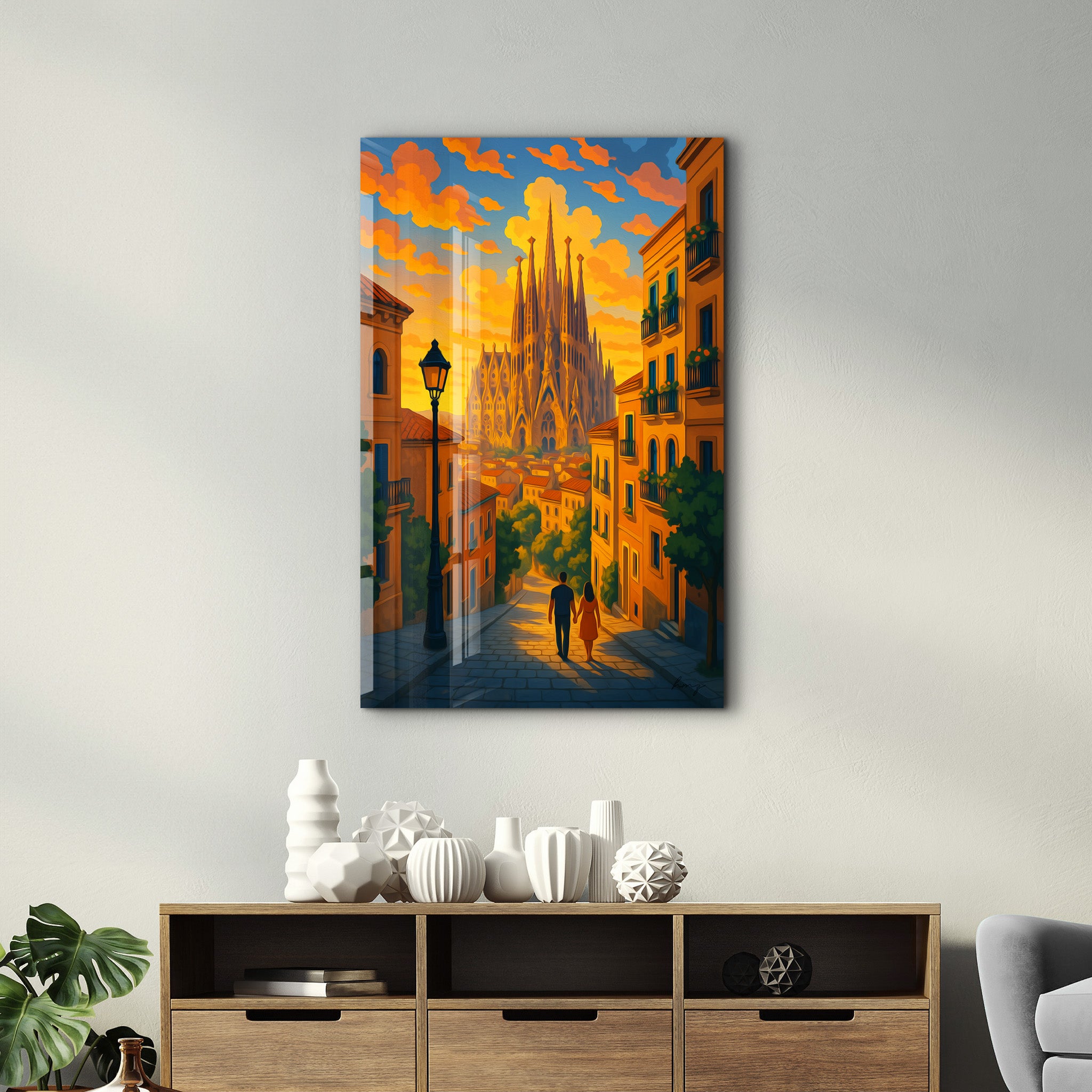 Barcelona Lights – Glass Wall Art by HMZ