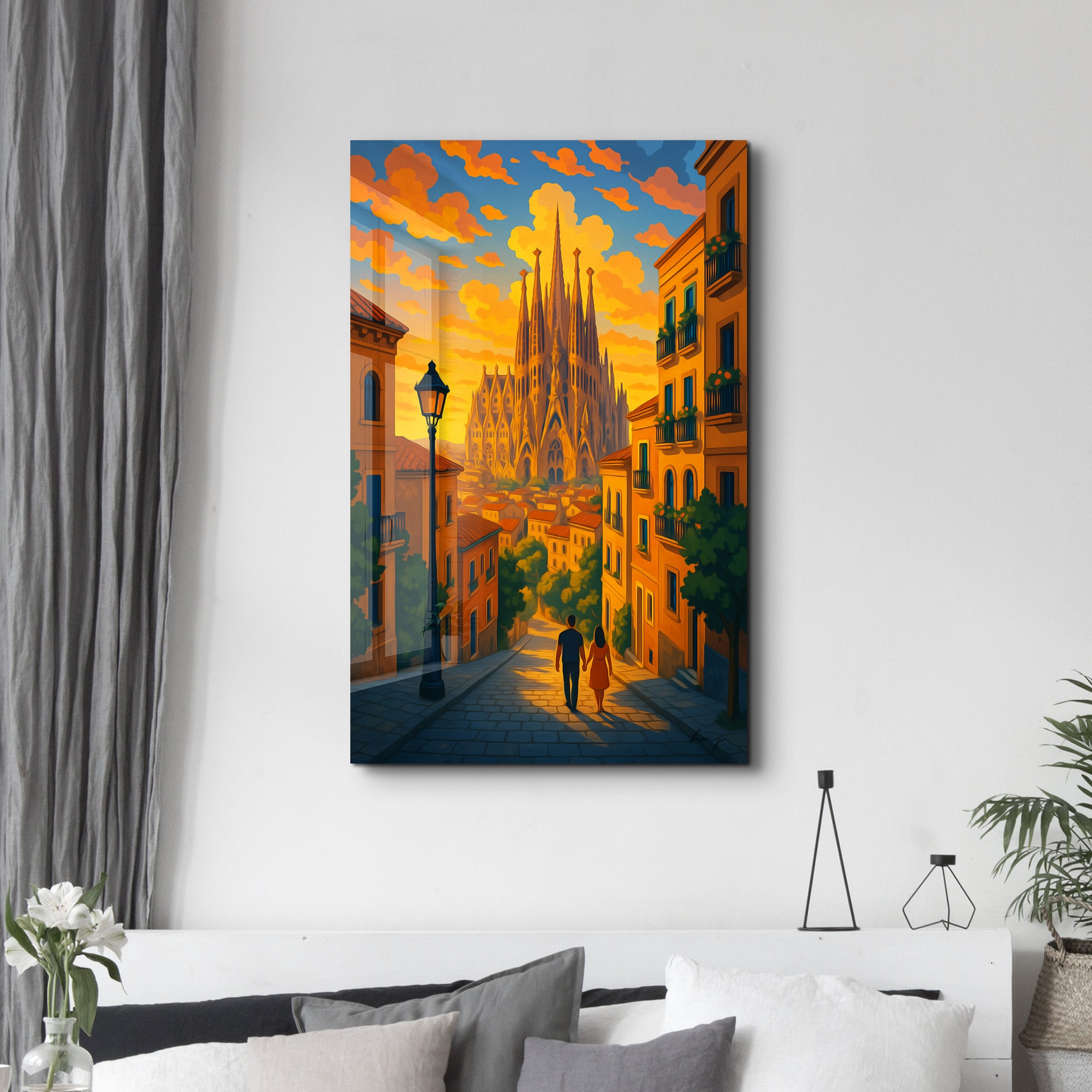 Barcelona Lights – Glass Wall Art by HMZ