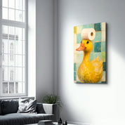 Bath Time Quack-Up – Glass Wall Art