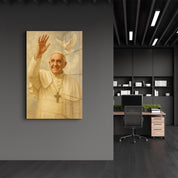 Blessings and Peace - Papal Portrait Glass Wall Art