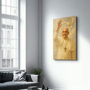 Blessings and Peace - Papal Portrait Glass Wall Art