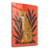 Bohemian Leopard Retro - Glass Wall Art