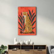 Bohemian Leopard Retro - Glass Wall Art - Artdesigna