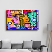 Bold Expressions in Graffiti Pop - Glass Wall Art