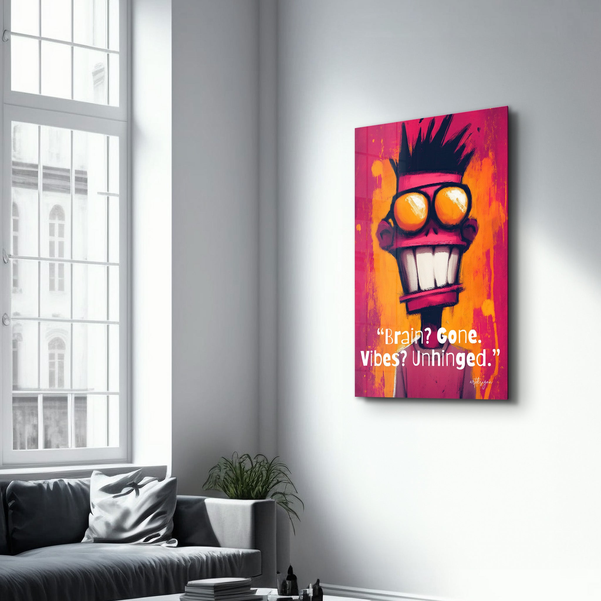 Brain? Gone! - Glass Wall Art