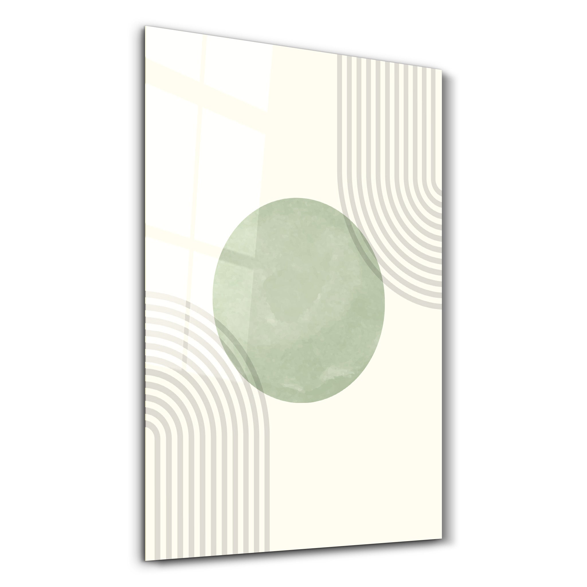 Center Focus with Curved Lines - Glass Wall Art