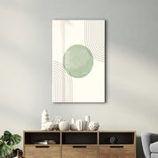 Center Focus with Curved Lines - Glass Wall Art