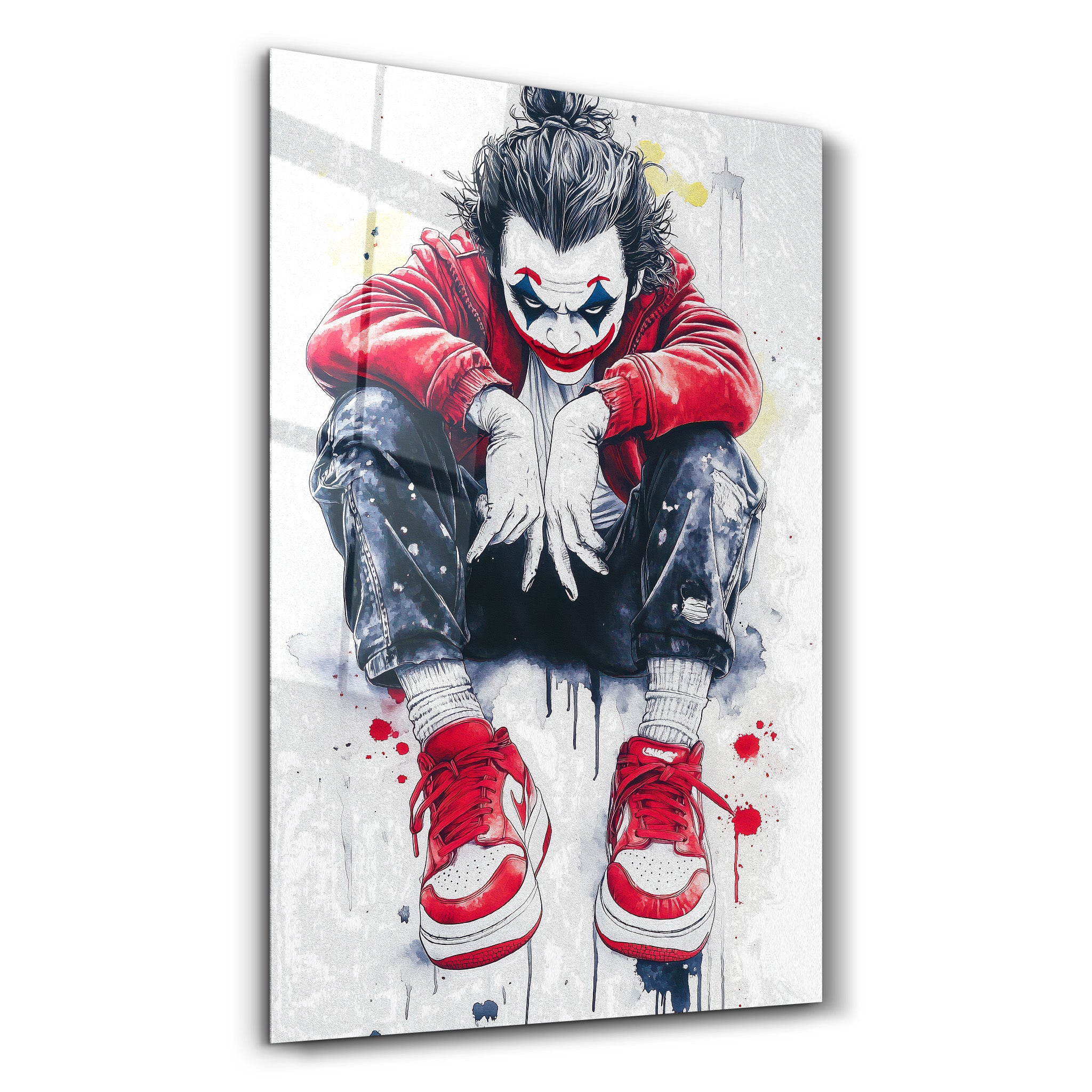 Chaos in Crimson - Glass Wall Art