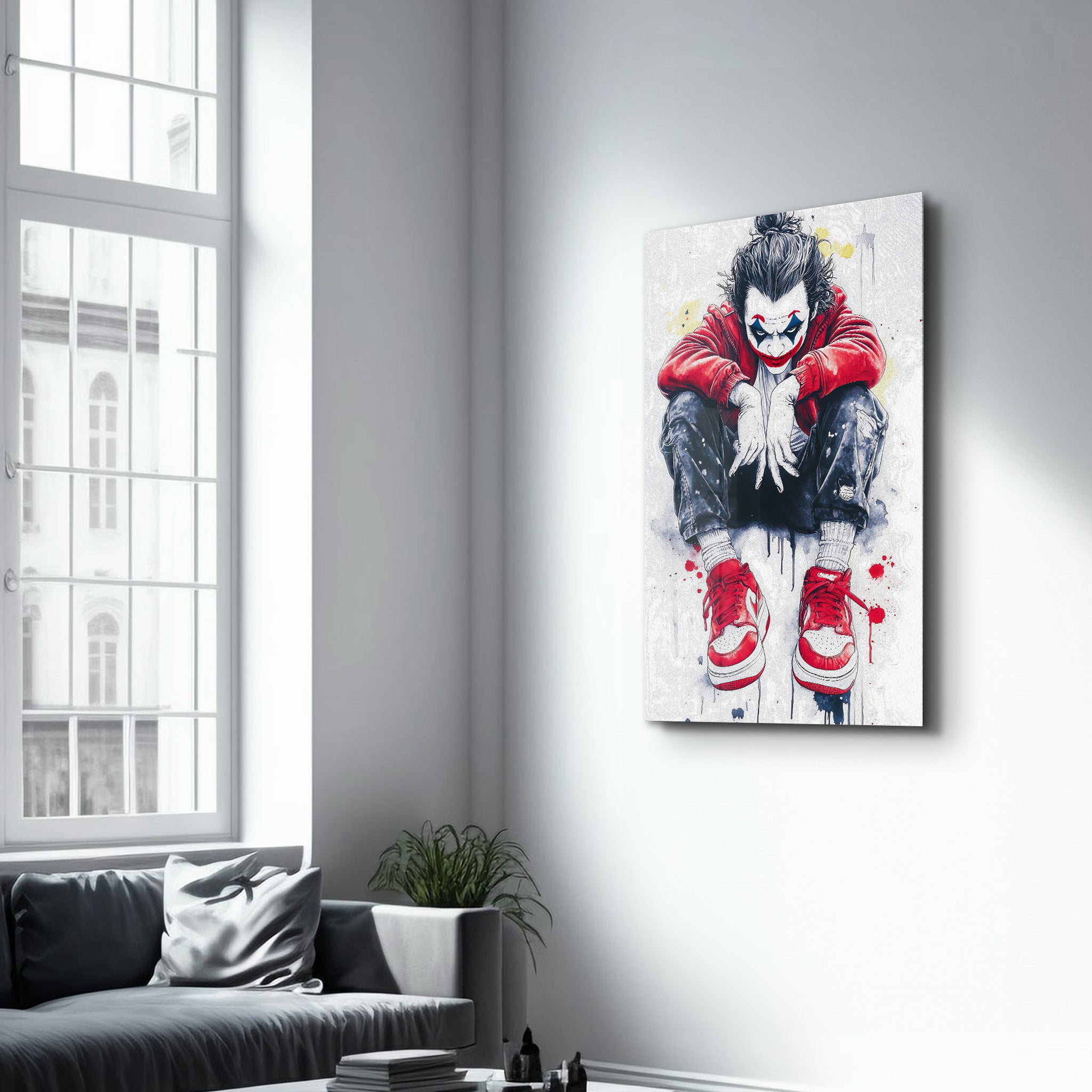 Chaos in Crimson - Glass Wall Art