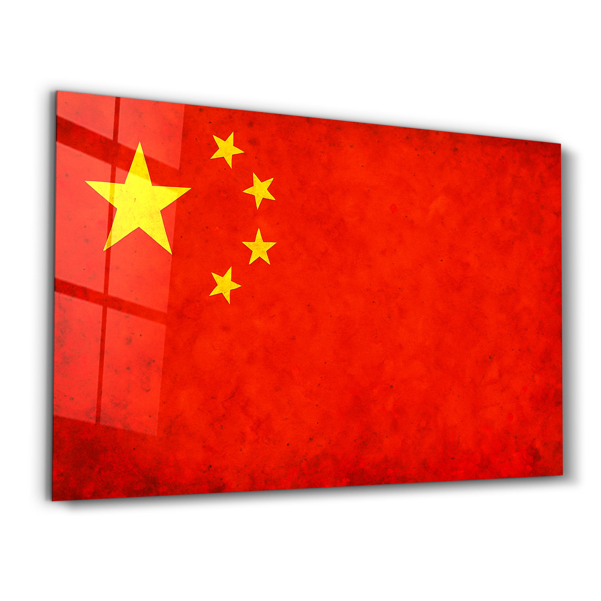 China Flag Splash - Glass Wall Art