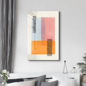 Color Block Overlay with Line Details - Glass Wall Art