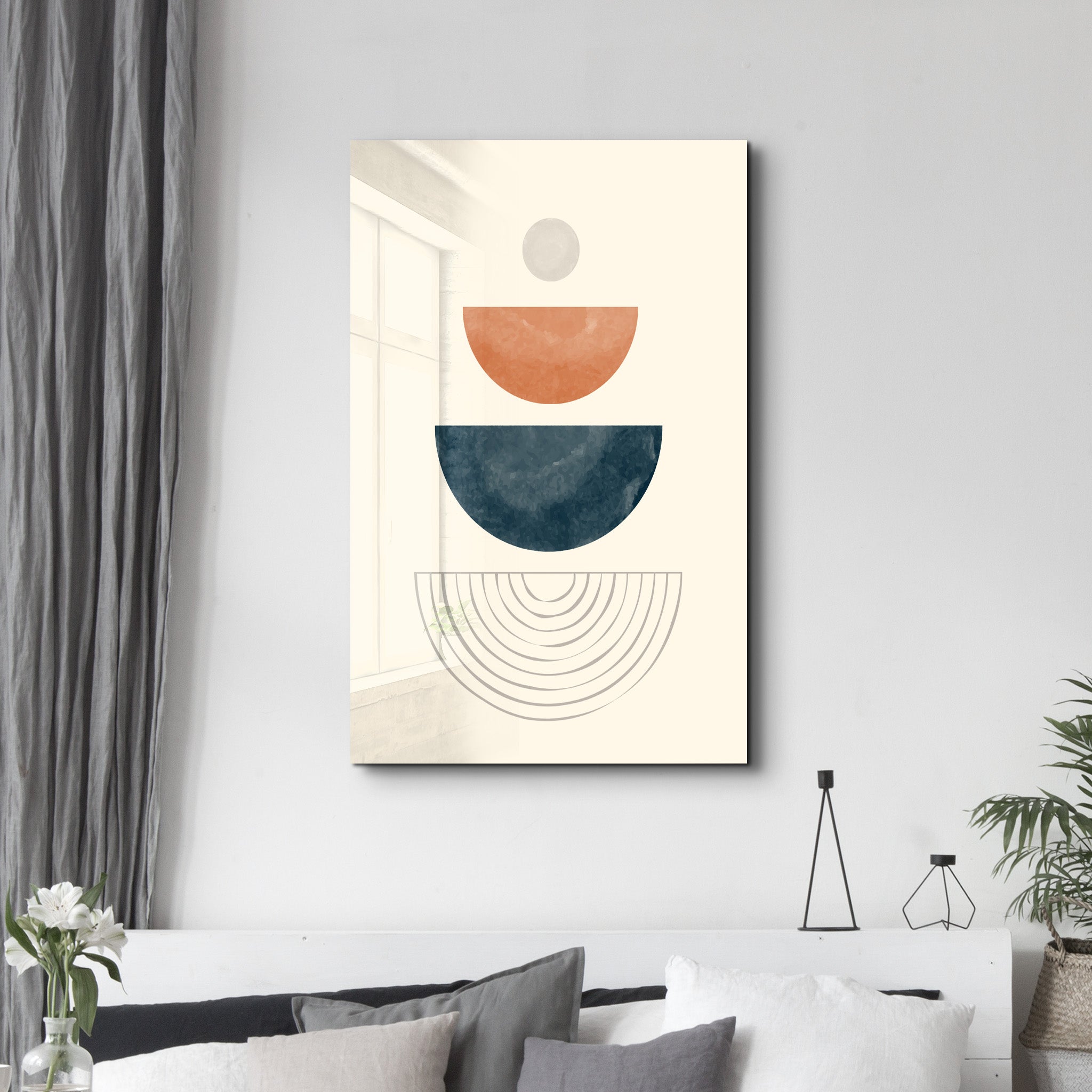 Color Stacked Abstract Forms - Glass Wall Art