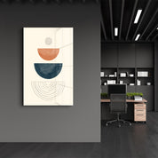 Color Stacked Abstract Forms - Glass Wall Art