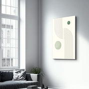 Curved Lines & Minimal Orbs - Glass Wall Art