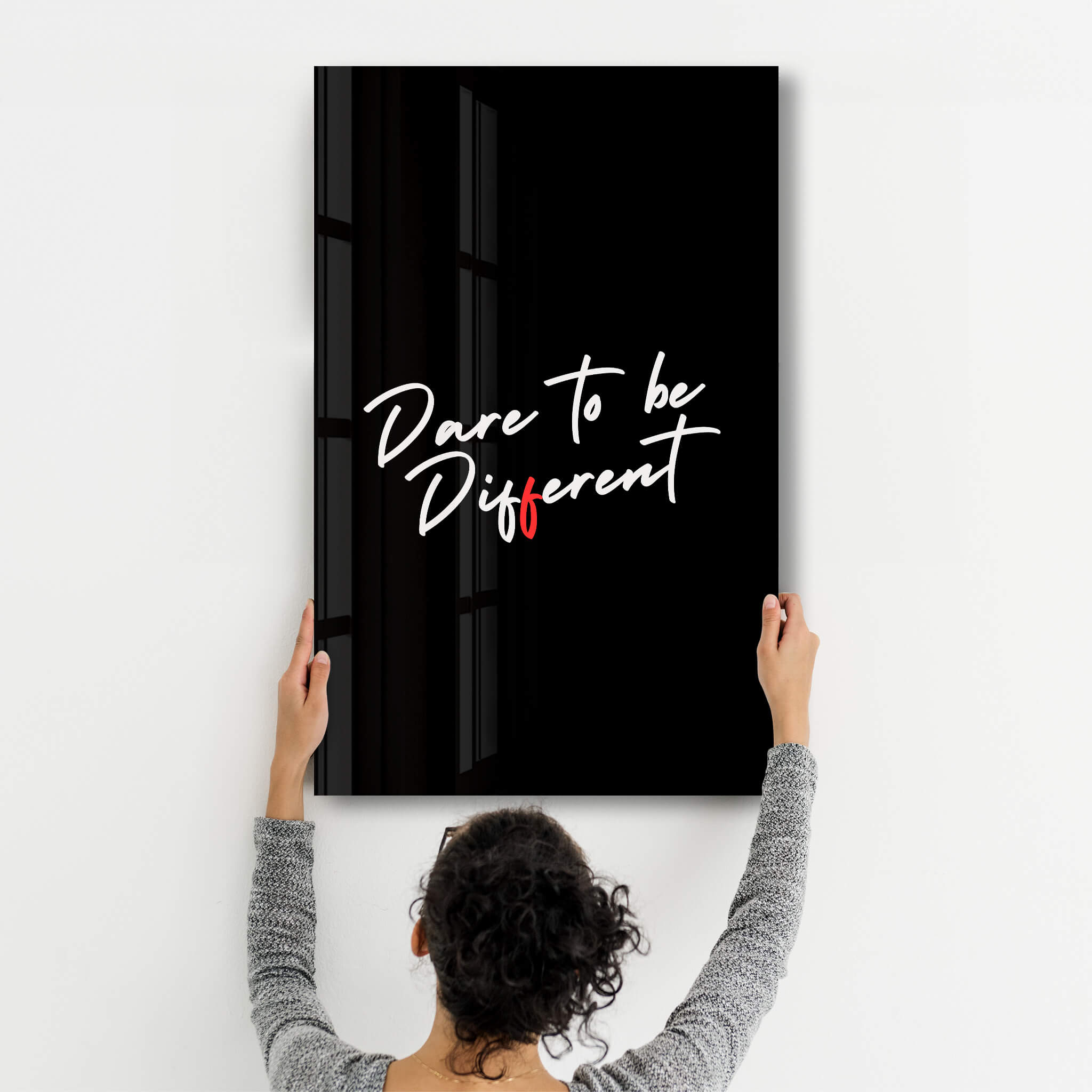 Dare to Be Different - Motivational Glass Wall Art